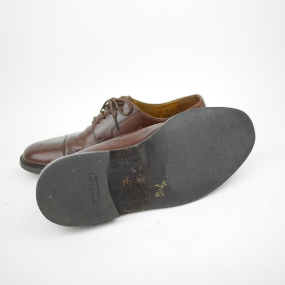 JOHNSTON & MURPHY Men\'s 10 - Brown leather Oxford Dress Shoes cap toe business main image 4